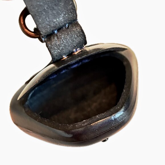 Hard Leather Pouch w Clasp Pellet Pouch Coin Wallet Trinket Holder Backpack - Picture 4 of 5